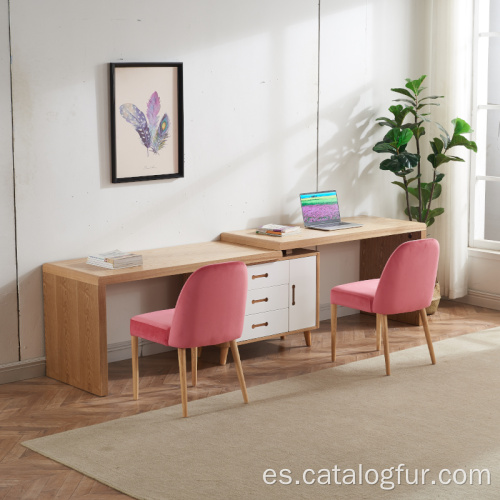 Mesa de oficina de madera simple con escritorio de computadora de escritorio de sala de estudio de cajón